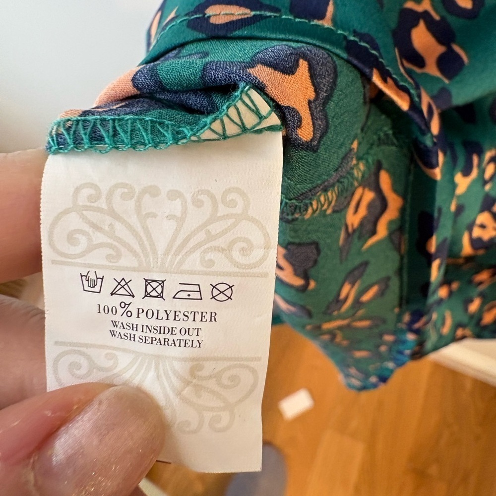 Never Fully Dressed Teal Leopard Print Blouse - Picture 5 of 5